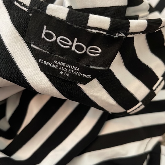 Bebe Striped Peplum Dress with Exposed Zipper - Picture 4 of 6